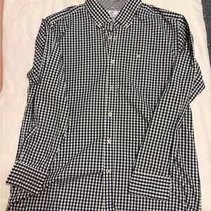 Southern Tide Men's Blue and White Checkered Gingham Shirt